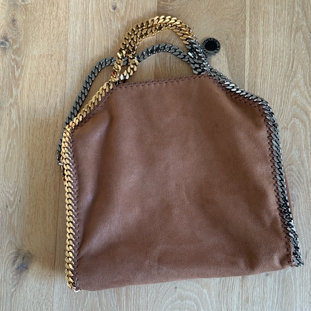 Stella McCartney Brown Tote with Gold and Silver Chain